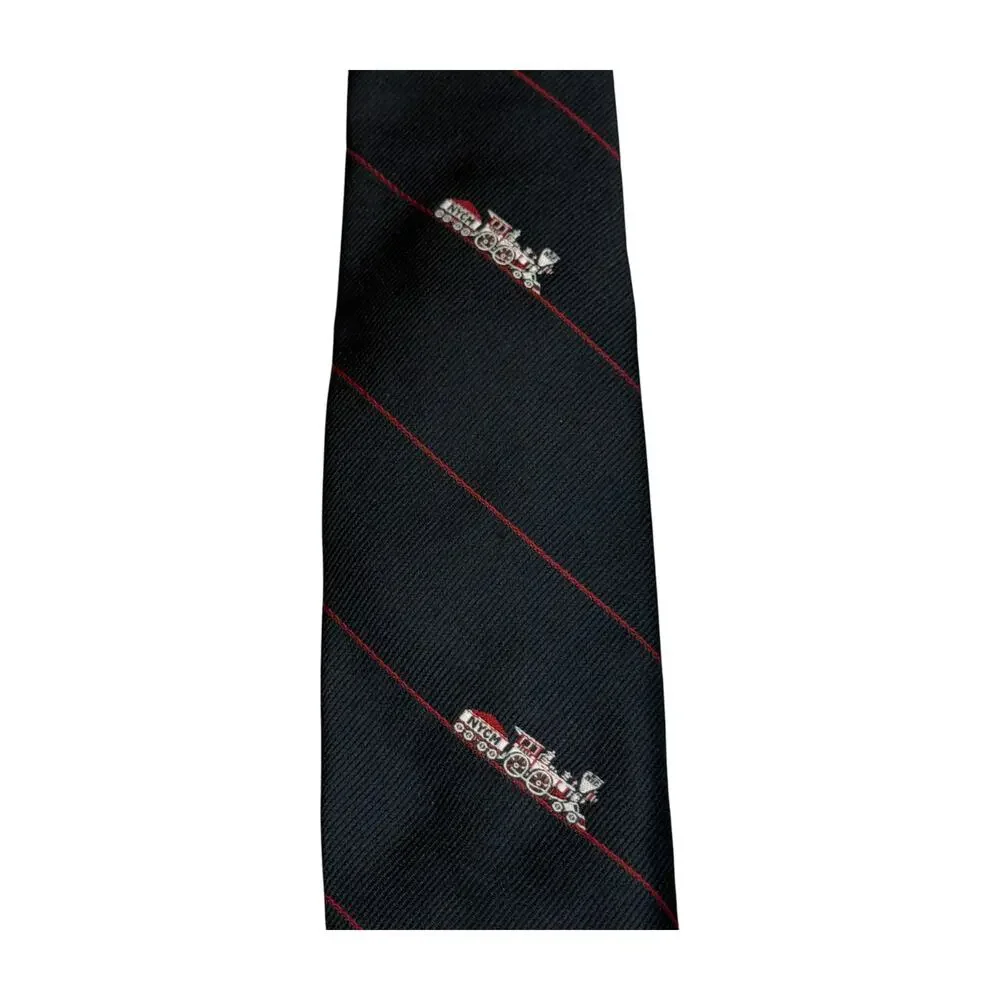 New York Central Mutual Vintage NYCM Navy Train Novelty Tie - Picture 2 of 6